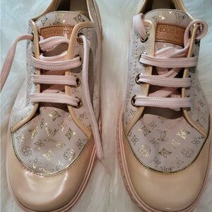 Louis Vuitton Pink and Gold Women's Sneakers